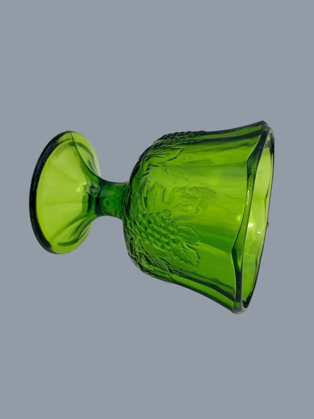 Vintage Indiana Colony Green Harvest Grape Pedestal Compote Candy Dish